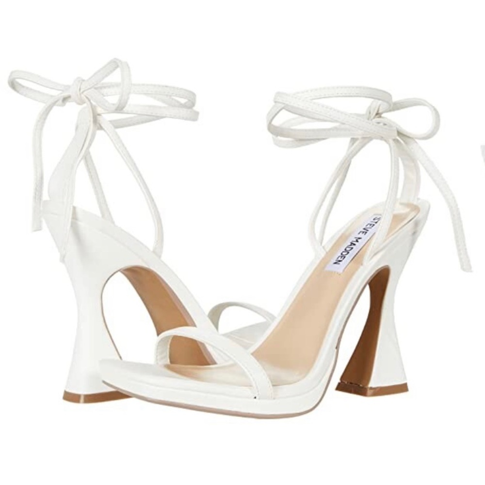 White Steve Madden Lafayette Heeled Sandal